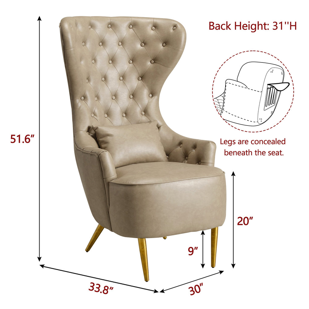 Letitia Faux Leather Wingback Chair