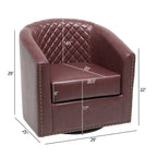 Logan Faux Leather Tufted Swivel Club Chair