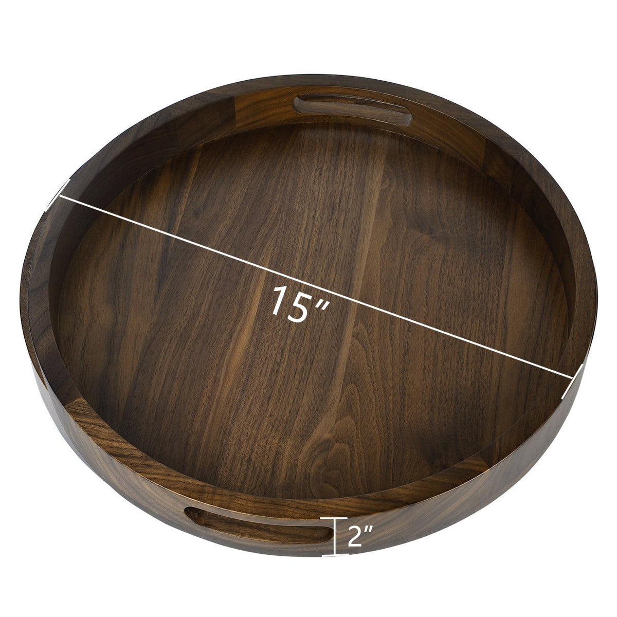 Teratect Round Black Walnut Serving Tray