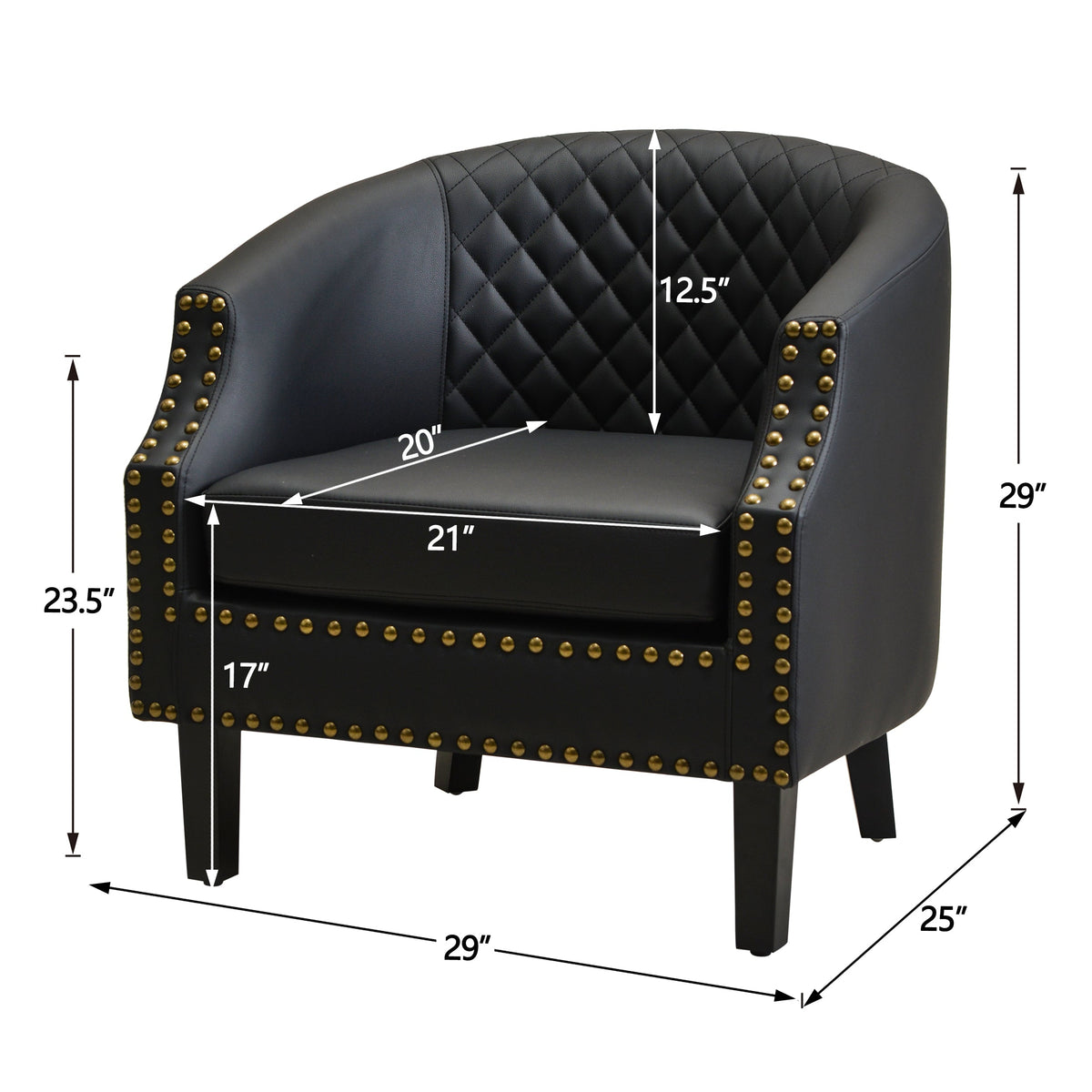 Louis Faux Leather Tufted Club Chair
