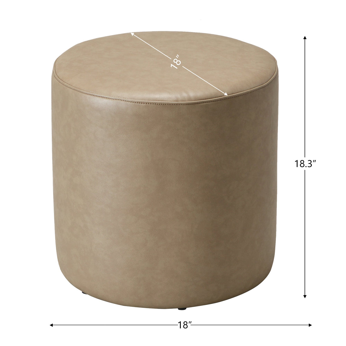 Elof Faux Leather Ottoman