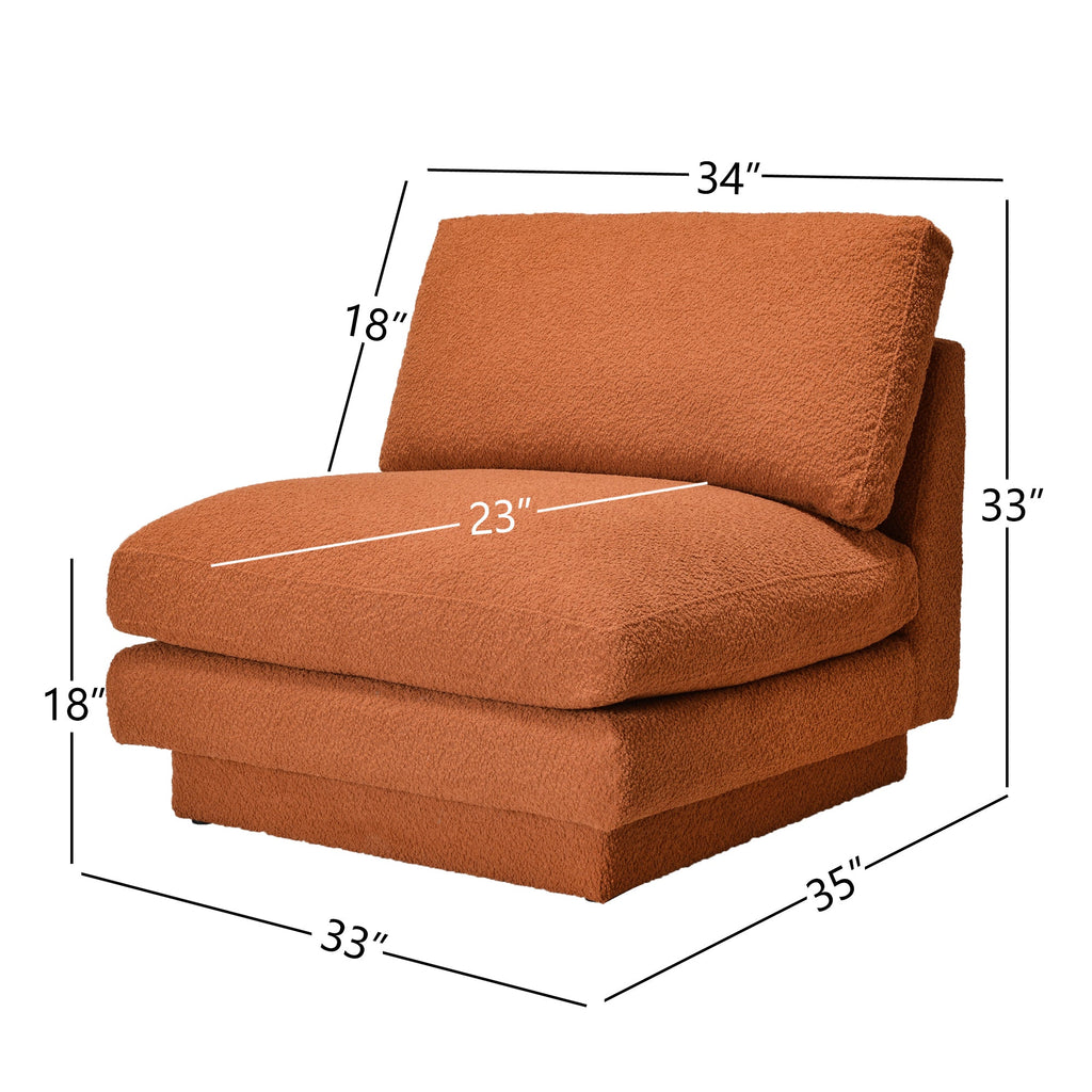 Montyne Bouclé Armless Chair