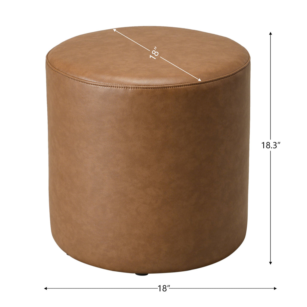 Elof Faux Leather Ottoman