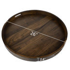 Teratect Round Black Walnut Serving Tray