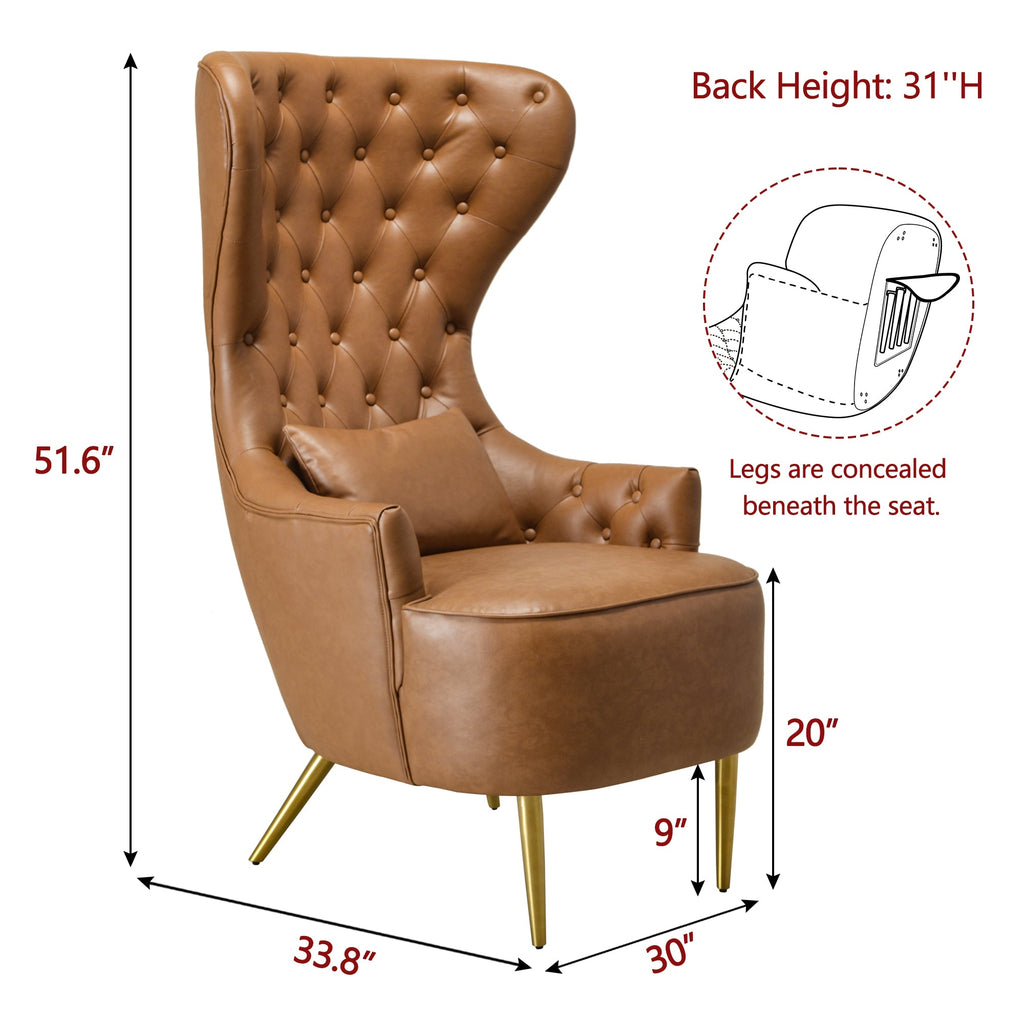 Letitia Faux Leather Wingback Chair
