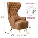 Letitia Faux Leather Wingback Chair