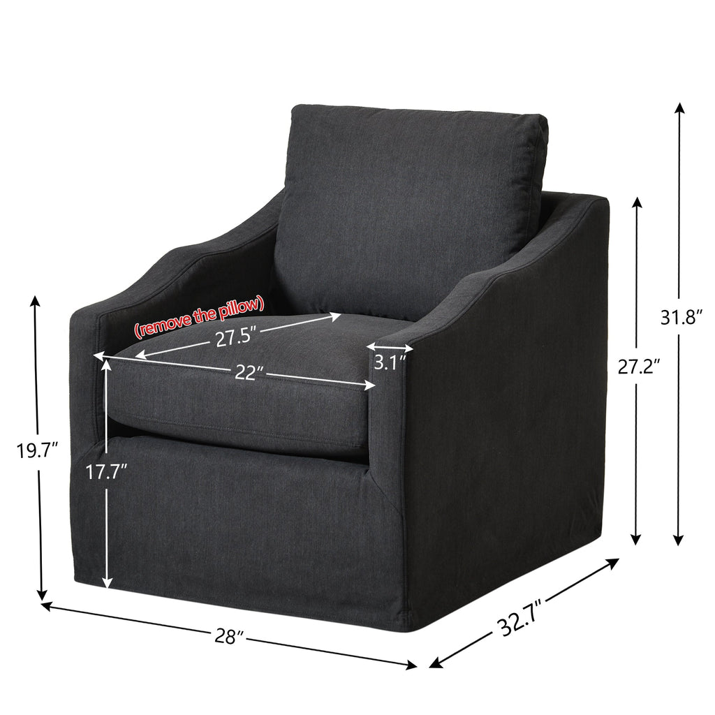 Charles Slipcover Swivel Barrel Chair