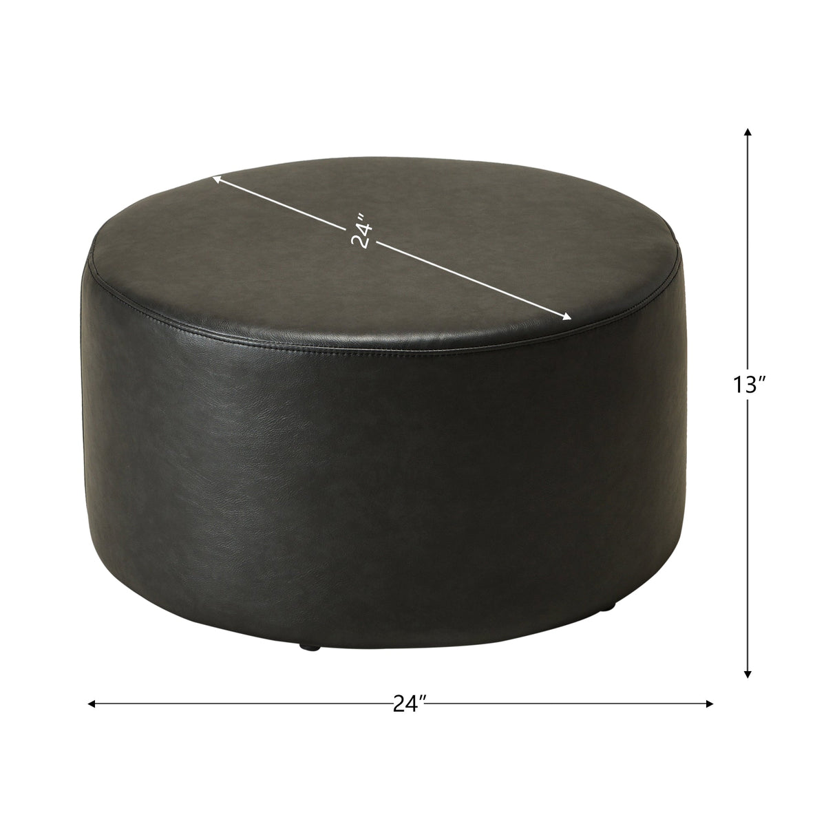 Elof Faux Leather Ottoman