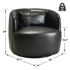 Ashlie Leather Swivel Barrel Chair