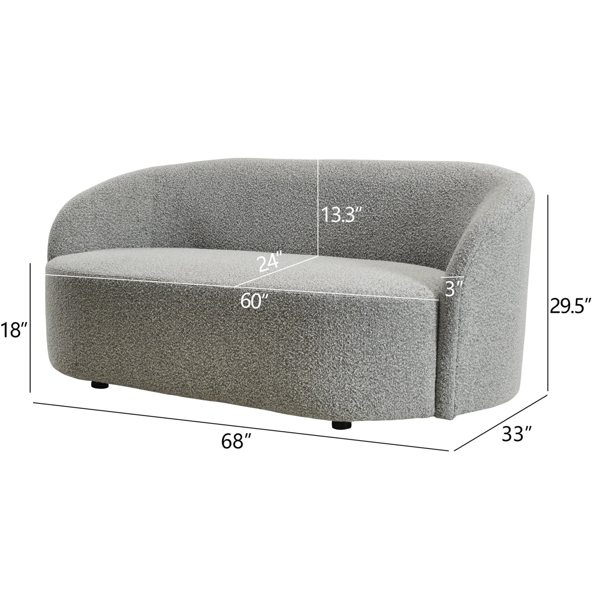 Everitte Bouclé Loveseat Sofa