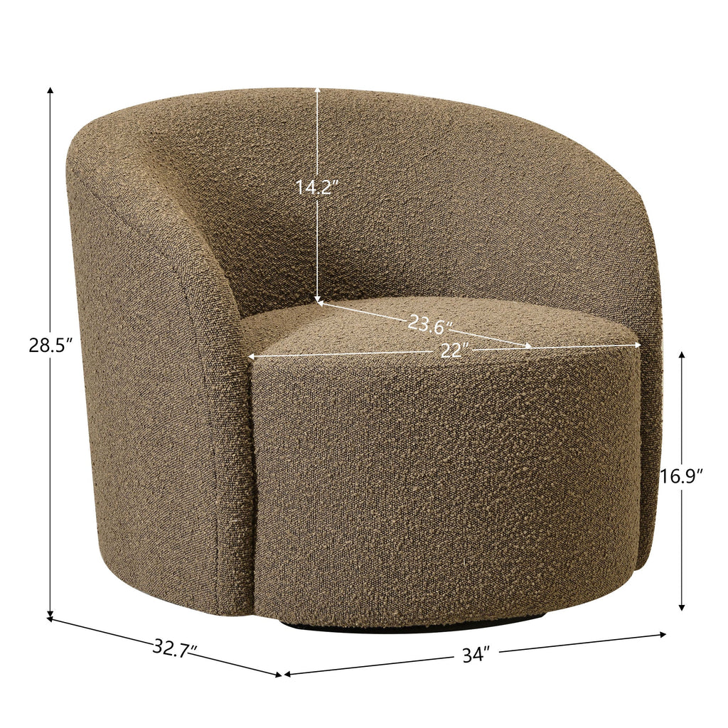 Everitte Bouclé Swivel Barrel Chair