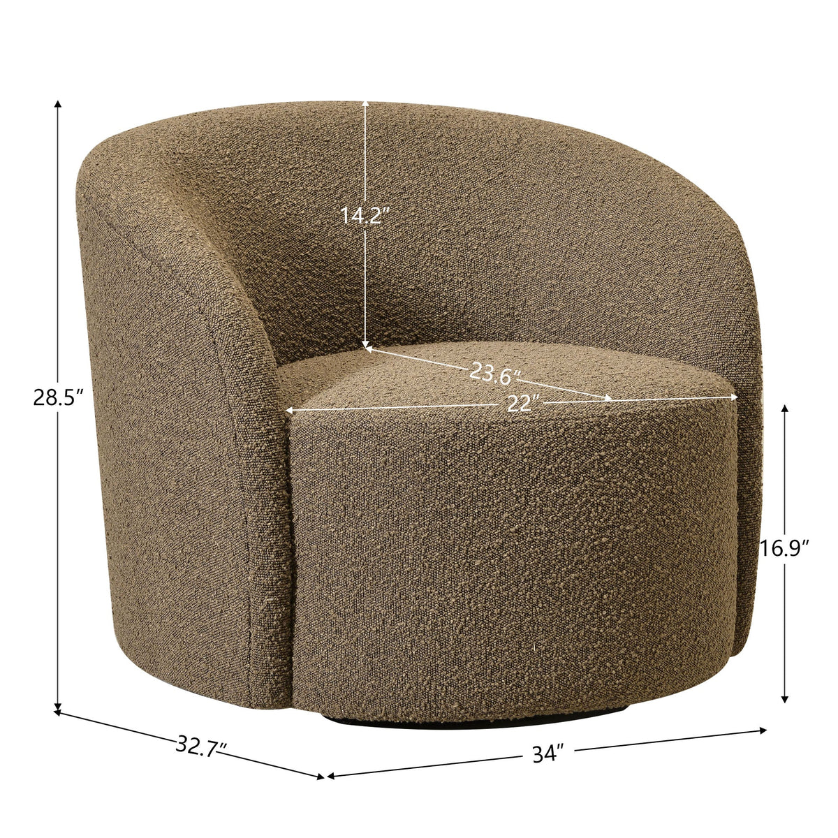 Everitte Bouclé Swivel Barrel Chair