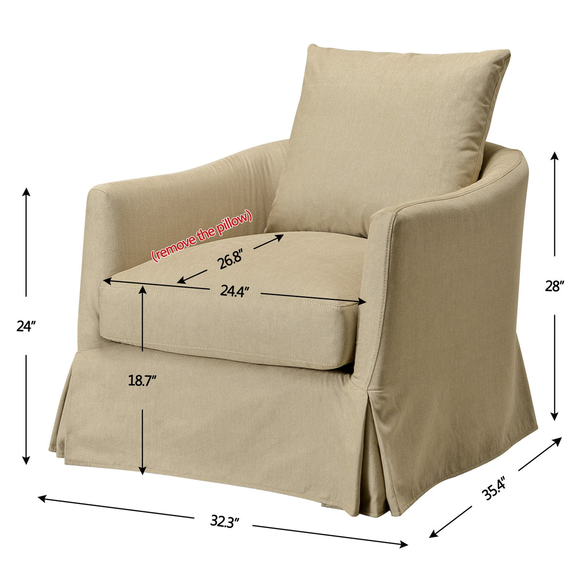 Eliza Slipcover Swivel Barrel Chair