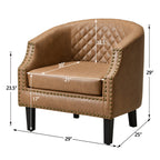 Louis Faux Leather Tufted Club Chair