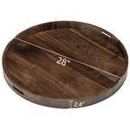 Teratect Round Black Walnut Serving Tray