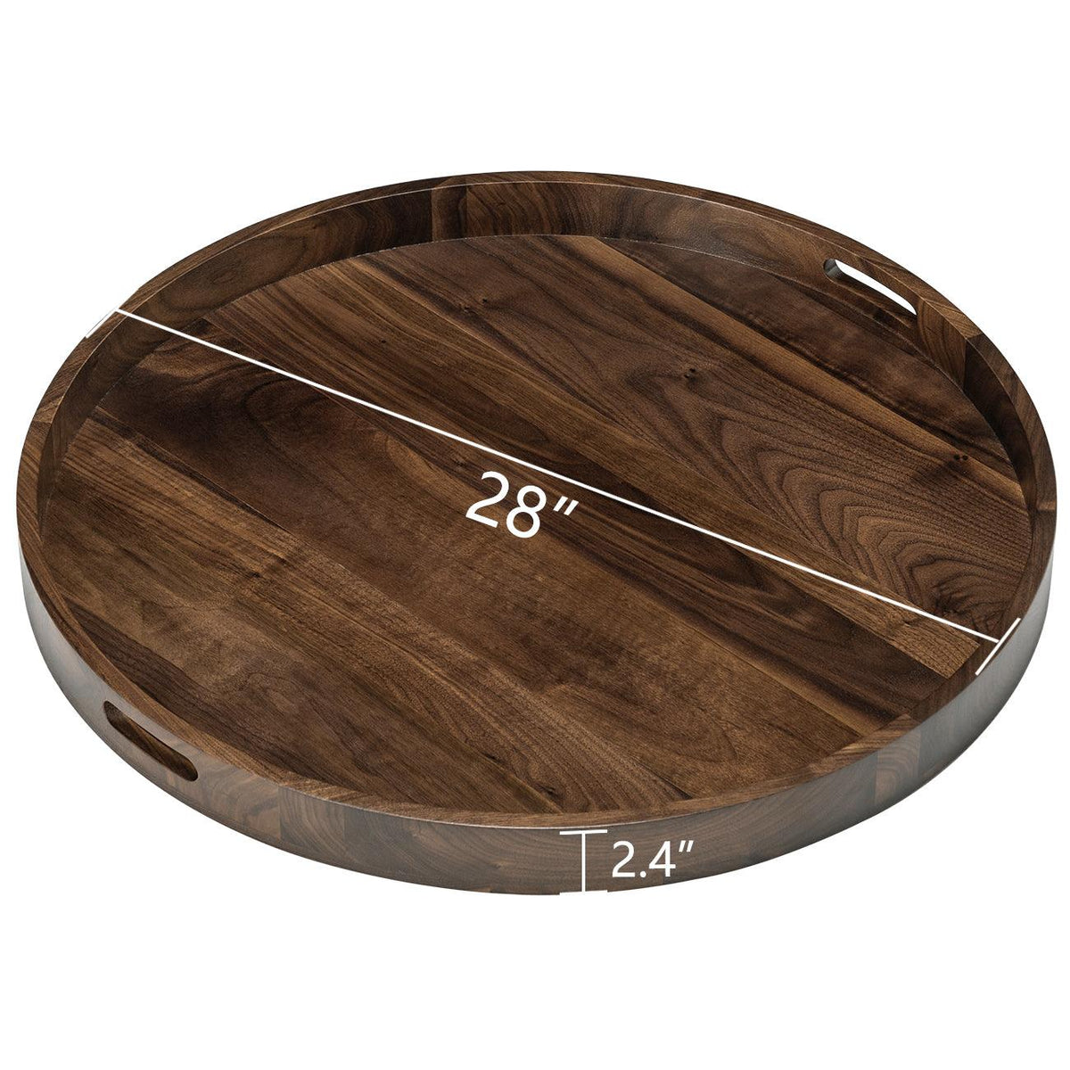 Teratect Round Black Walnut Serving Tray