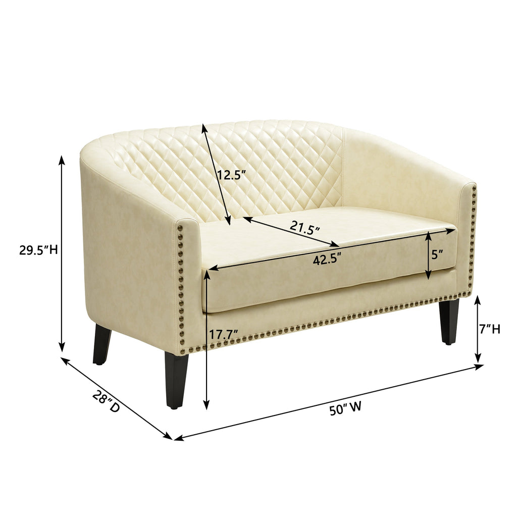 Logan Faux Leather Tufted Loveseat