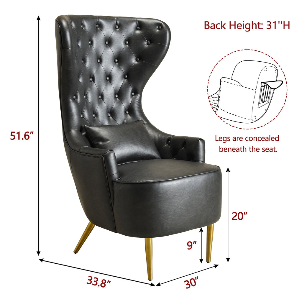 Letitia Faux Leather Wingback Chair