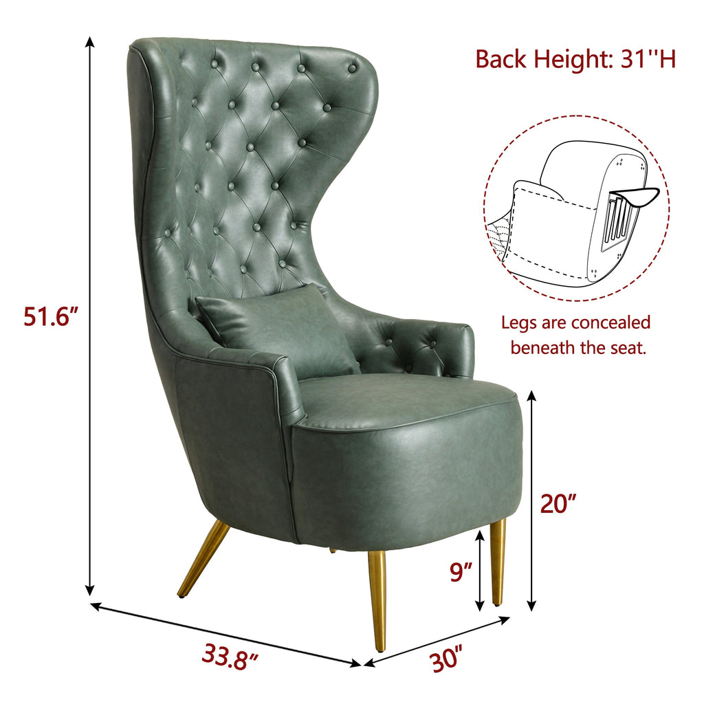 Letitia Faux Leather Wingback Chair