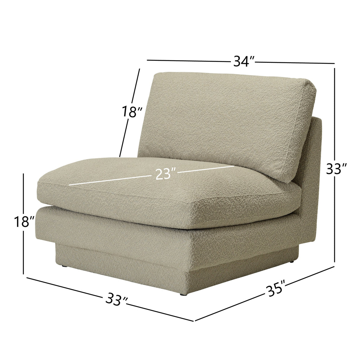 Montyne Bouclé Armless Chair