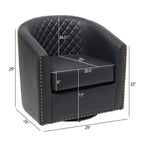 Logan Faux Leather Tufted Swivel Club Chair