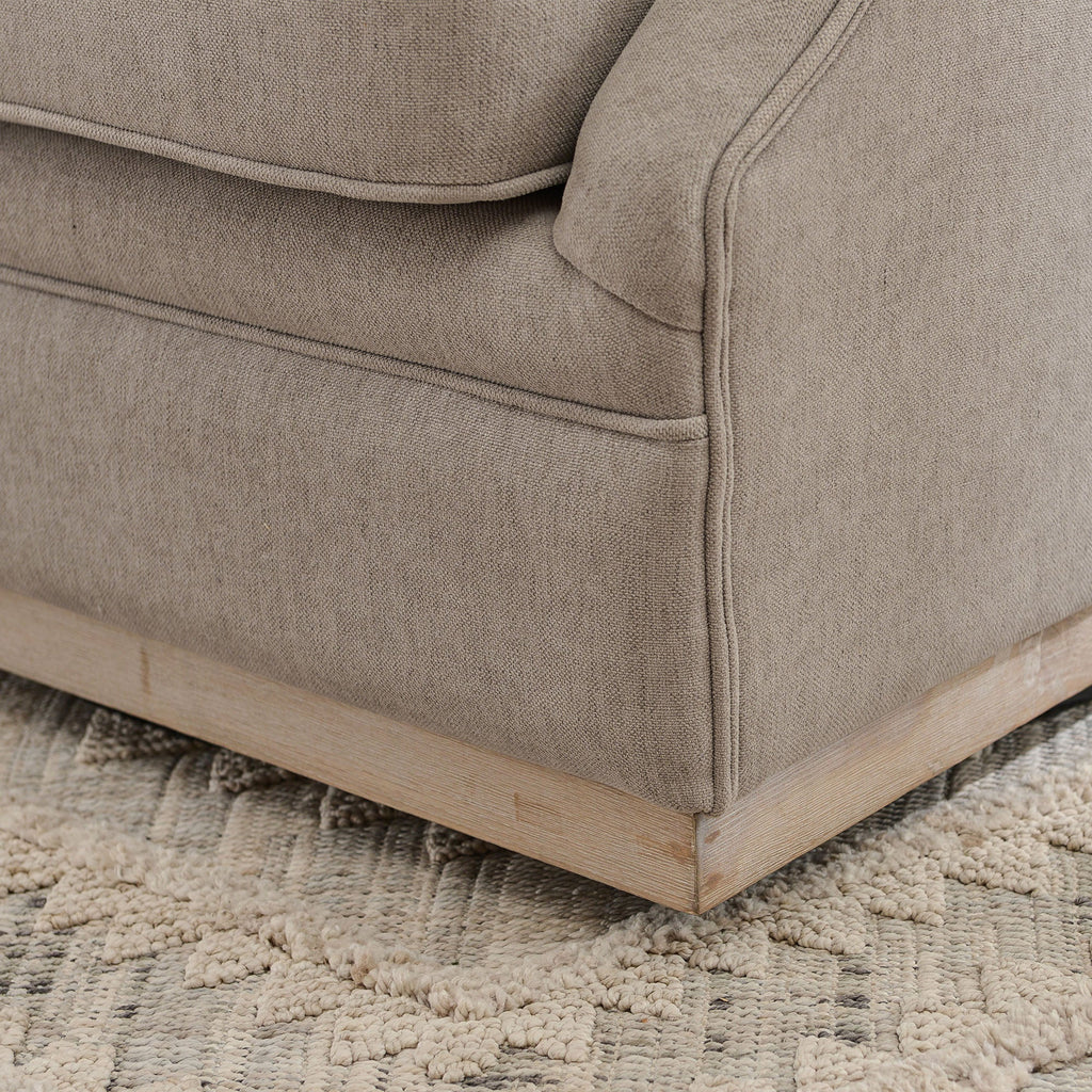 Minerva Linen Swivel Barrel Chair