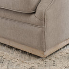Minerva Linen Swivel Barrel Chair