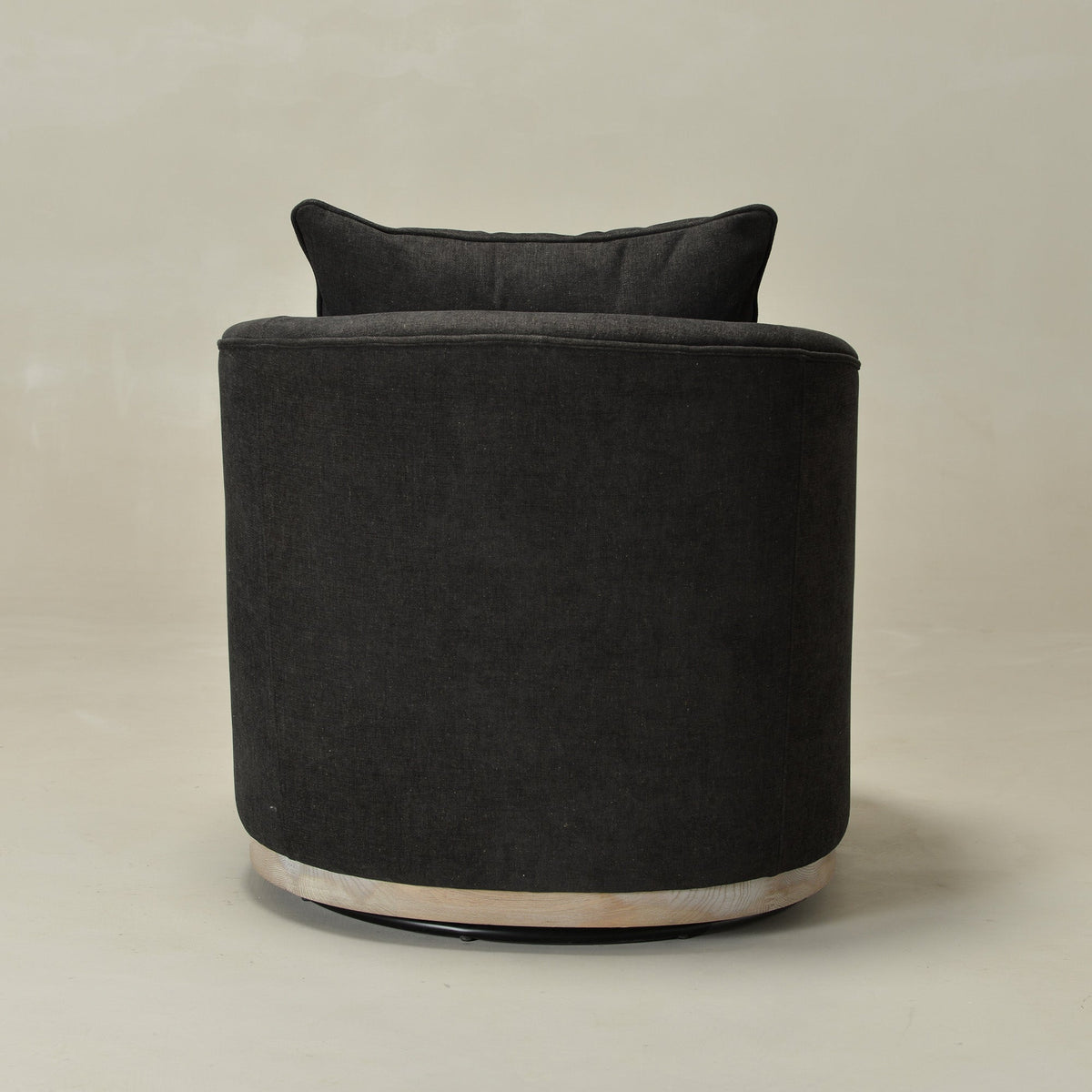 Minerva Linen Swivel Barrel Chair
