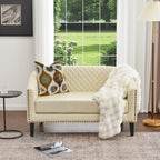 Logan Faux Leather Tufted Loveseat
