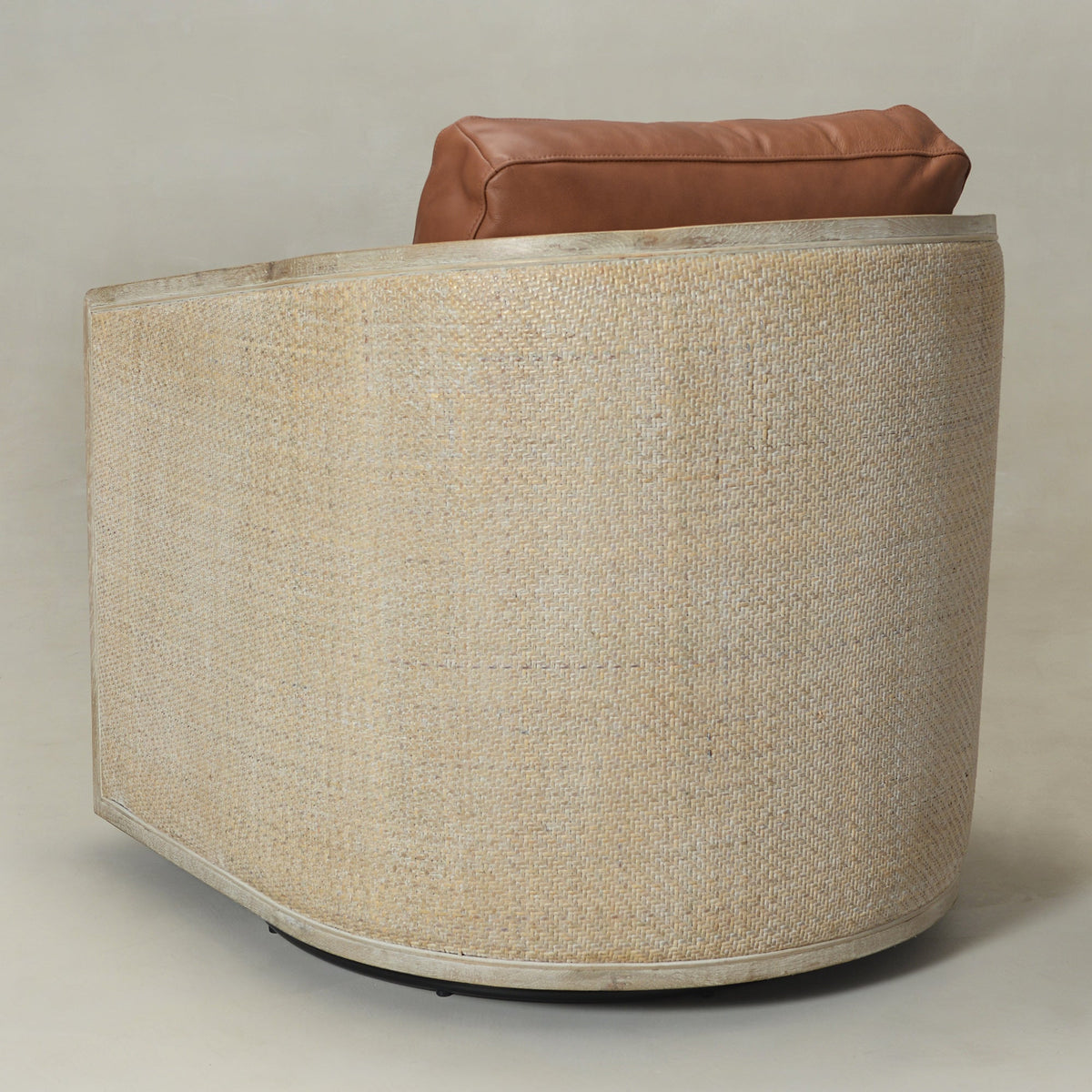 Claude Premium Leather Swivel Cane Chair