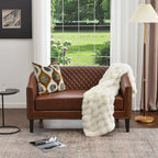 Logan Faux Leather Tufted Loveseat