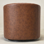 Logan Faux Leather Tufted Swivel Club Chair