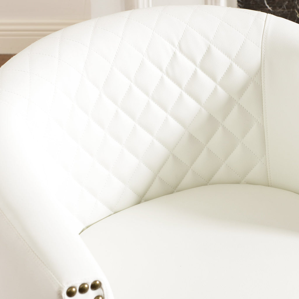 Louis Faux Leather Tufted Club Chair