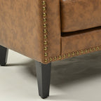 Logan Faux Leather Tufted Loveseat