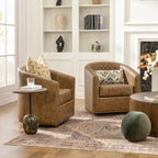 Logan Faux Leather Tufted Swivel Club Chair