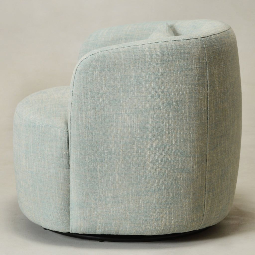 Ashlie Linen Swivel Barrel Chair