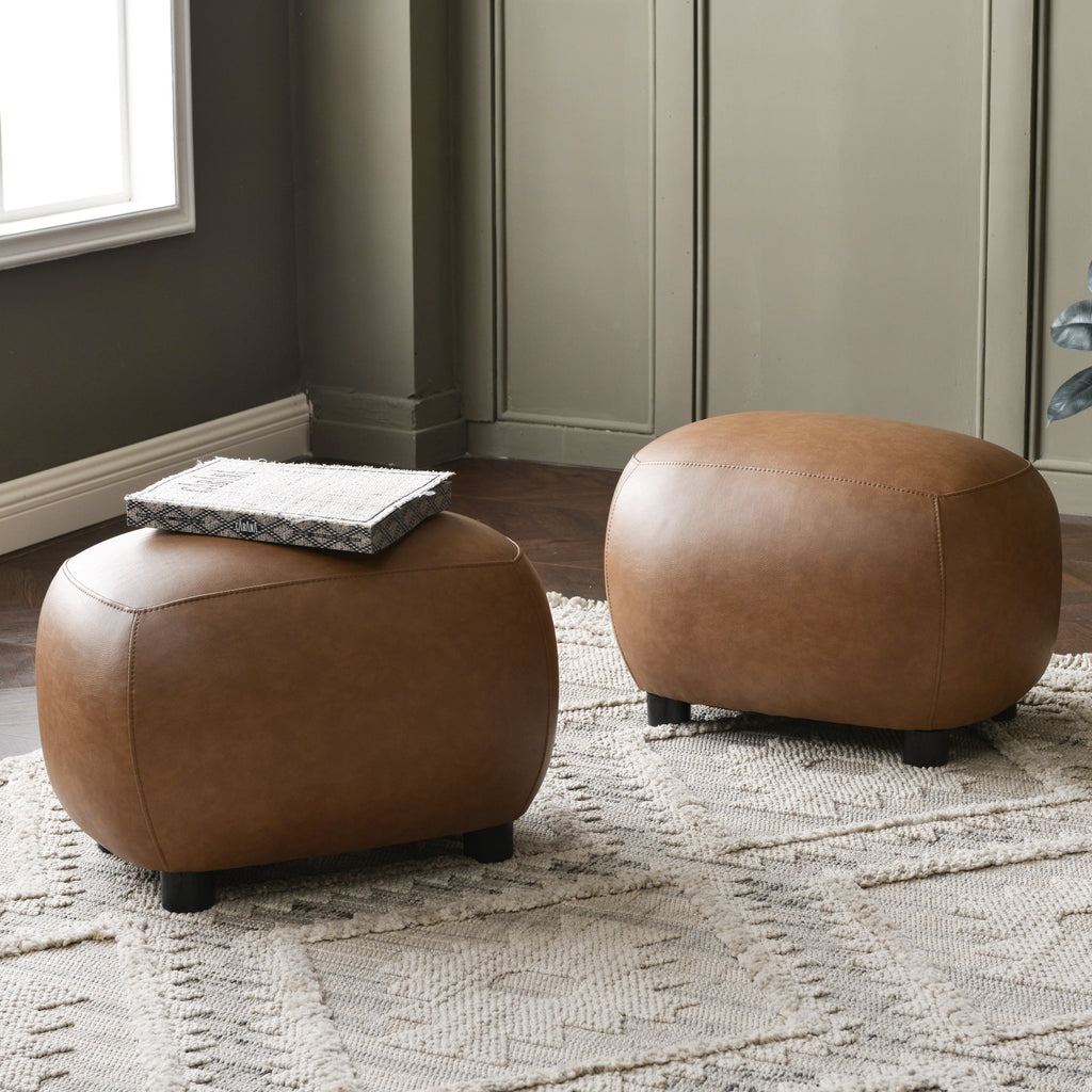 Elmer Faux Leather Ottoman