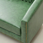 Logan Faux Leather Tufted Loveseat