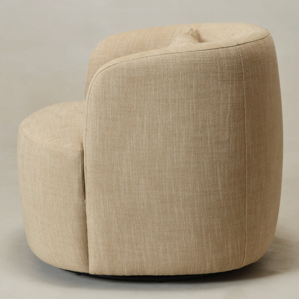 Ashlie Linen Swivel Barrel Chair