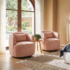 Ashlie Linen Swivel Barrel Chair