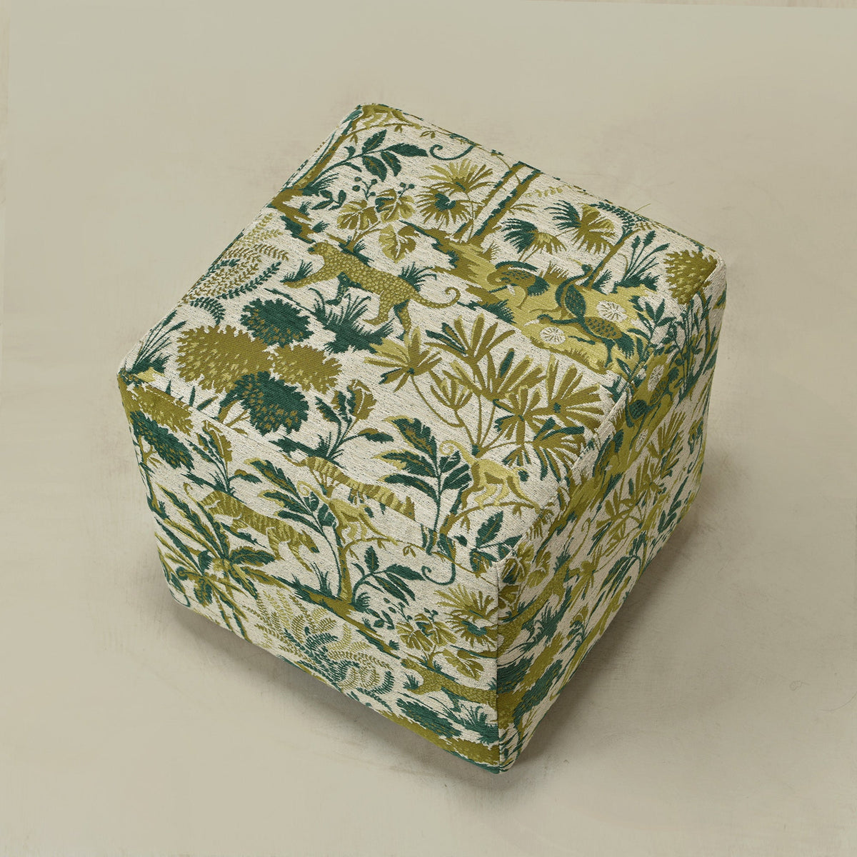 Teratect Exclusive | Ida Embroidered Fabric Square Ottoman