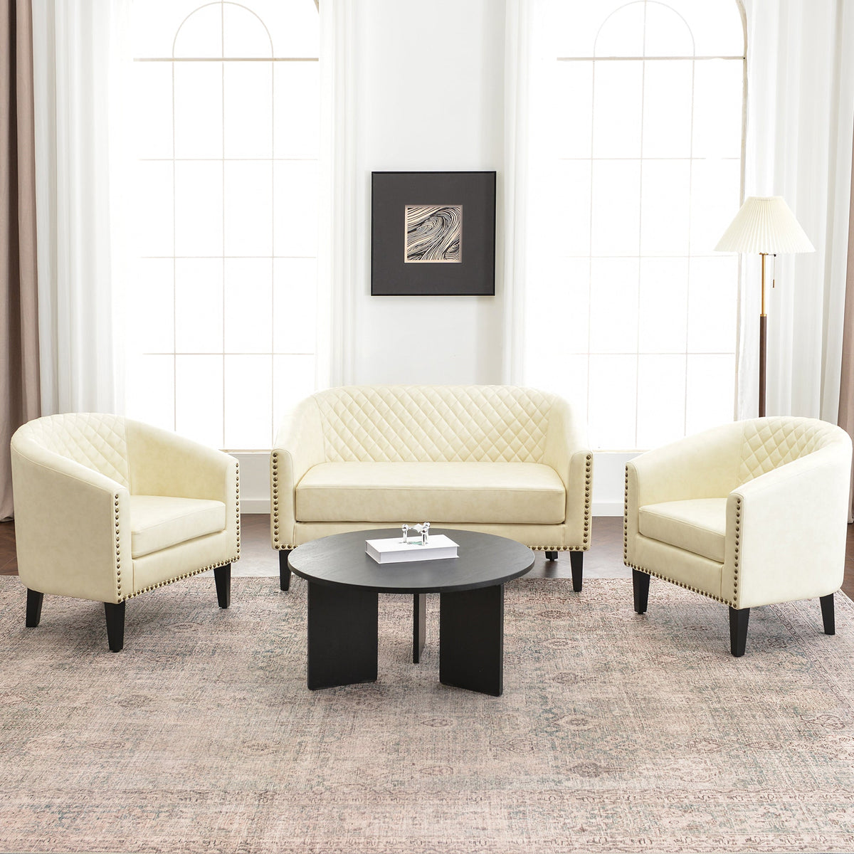 Logan Faux Leather Tufted Loveseat