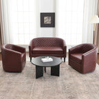 Logan Faux Leather Tufted Loveseat
