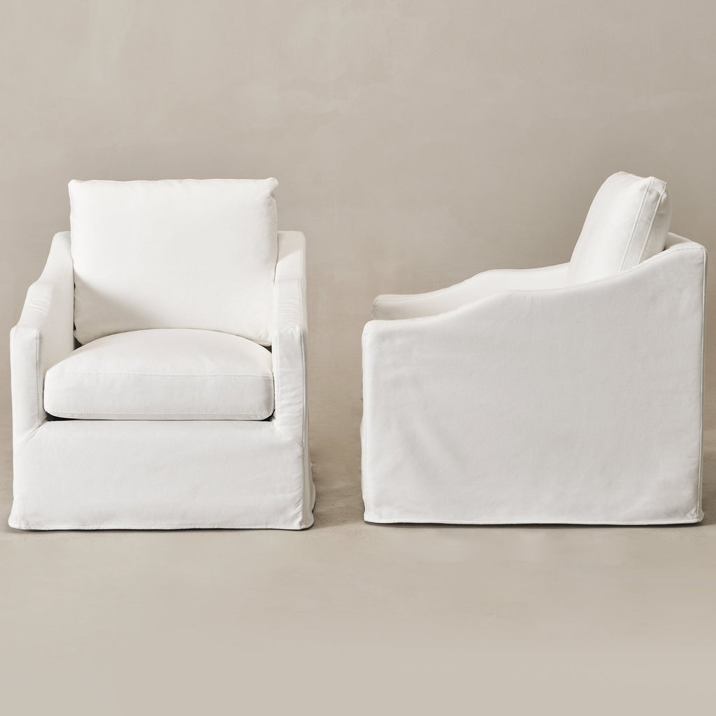 Charles Slipcover Swivel Barrel Chair