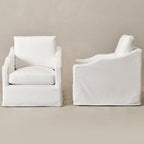 Charles Slipcover Swivel Barrel Chair