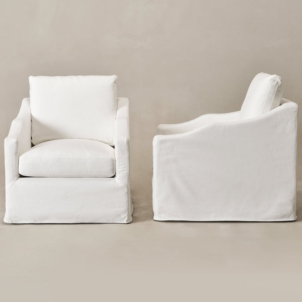 Charles Slipcover Swivel Barrel Chair