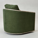 Claude Bouclé Swivel Barrel Chair