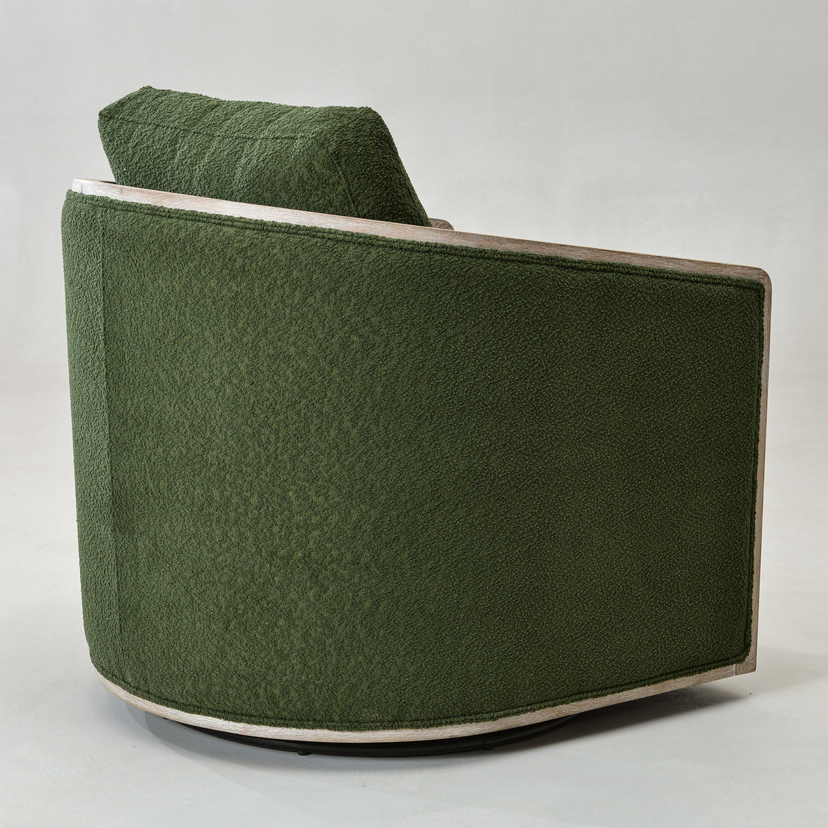 Claude Bouclé Swivel Barrel Chair