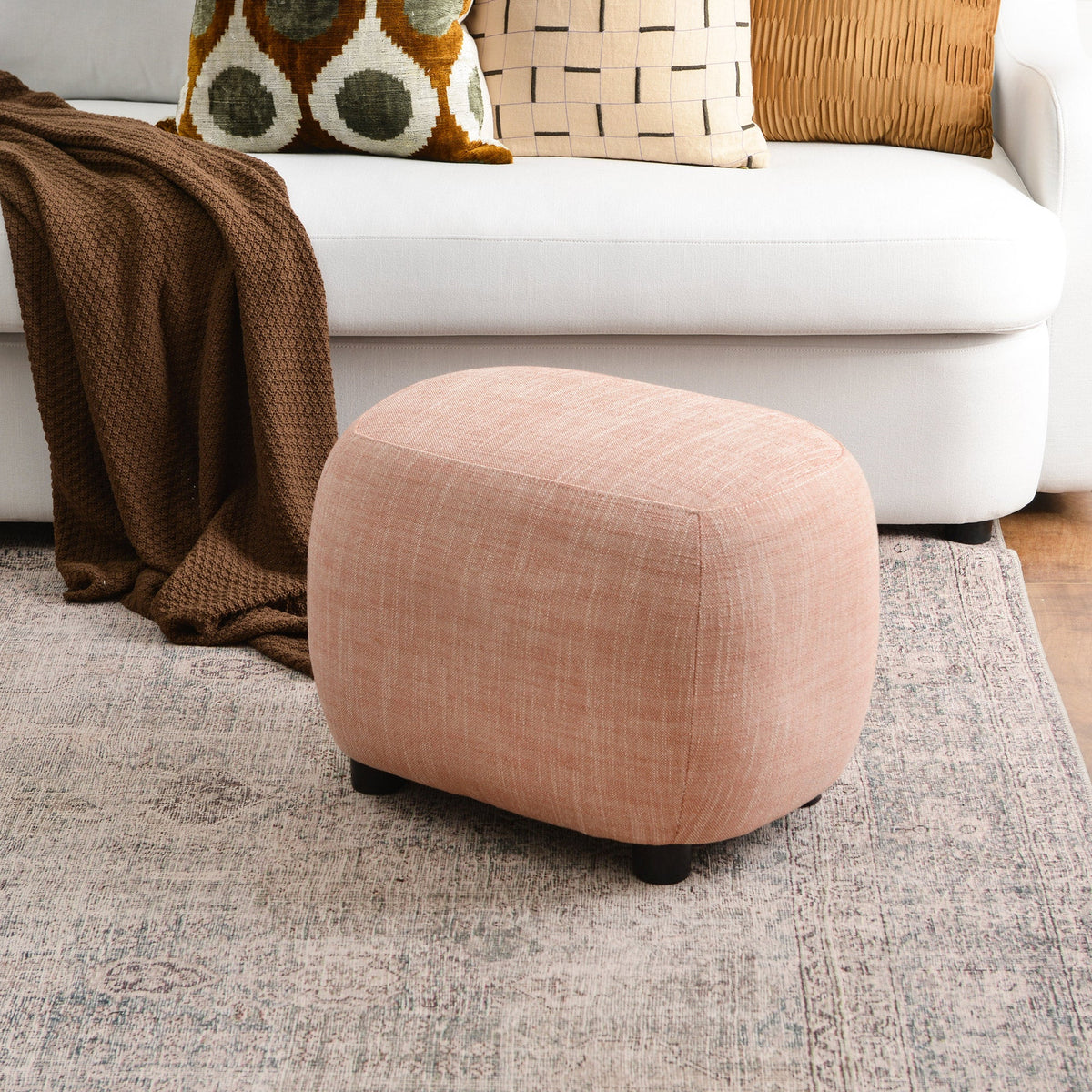Elmer Linen Ottoman