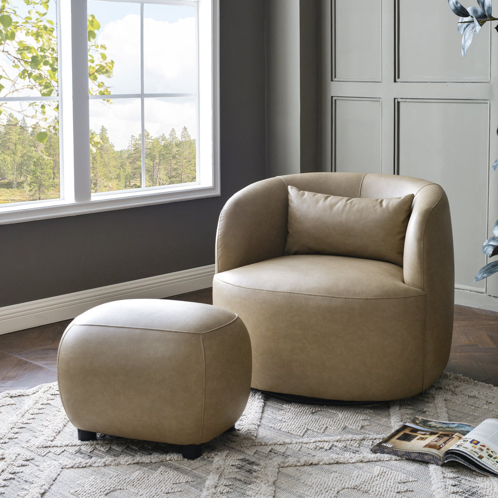 Elmer Faux Leather Ottoman